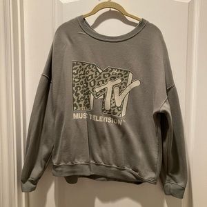 Olive green colored MTV sweatshirt